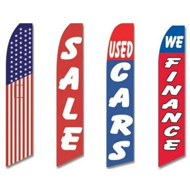 Pack of 2 Quality Used Cars King Windless Flag Pack of 2 Quality Used Cars King Windless Flag